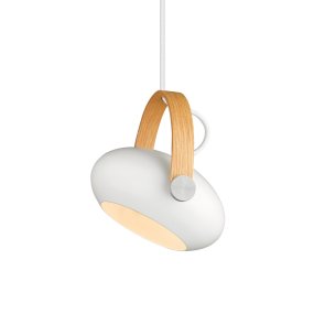D.C Ø18 Blanc suspension De Halo Design - Le cadre en ch&ecirc;ne plaqu&eacute; remplit &eacute;galement une fonction importante en termes de rotation et d'angle de l'abat-jour pour diffuser la lumi&egrave;re l&agrave; o&ugrave; vous le souhaitez.