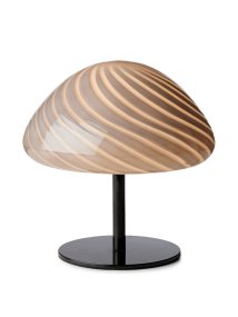 Mini Mush 17cm Noir lampe de table De Halo Design - L'abat-jour unique en forme de vague offre une répartition de la lumière douce et agréable et est parfait pour créer une atmosphère chaleureuse dans n'importe quelle pièce.