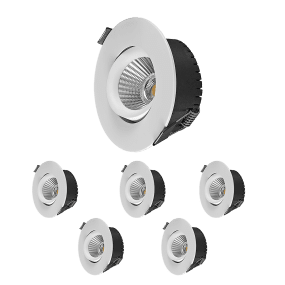Bondy Downlight Pack De 6 Blanc De Designlight - Avec un diam&egrave;tre de 85 mm, il s'installe dans une ouverture de 60 &agrave; 70 mm.