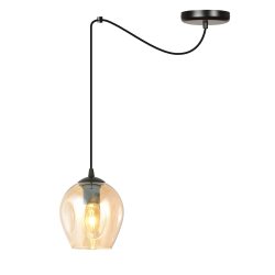 Level Ø14 Ambre suspension De Emibig Lighting - Les abat-jour en verre confèrent à la lampe légèreté et élégance, et son design généreux est original dans sa simplicité.