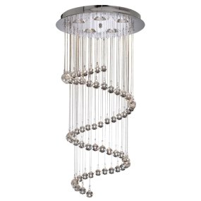 Hallway Ø40 Chrome De Searchlight - L'élégante suspension « Hallway » apporte une touche raffinée aux couloirs et aux cages d'escalier.