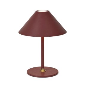 Hygge 25cm Bordeaux portable De Halo Design - Il est classé IP54, ce qui le rend adapté à une utilisation en intérieur et en extérieur (bien qu'il doive être stocké et chargé à l'intérieur).