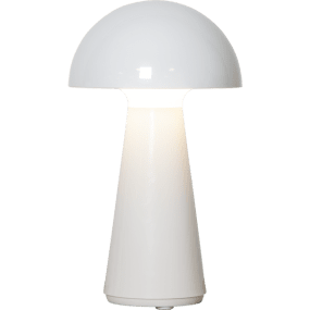 Mushroom 28cm Blanc portable De Star Trading - Durée de combustion environ 5 heures à 100%, la charge complète de la lampe (à l'intérieur) prend 5 à 6 heures.