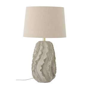 Natika 64cm Beige De Bloomingville - Son pied en terre cuite, fabriqu&eacute; &agrave; la main et inspir&eacute; du corail marin, est peint dans une teinte claire et naturelle, cr&eacute;ant une atmosph&egrave;re douce et organique.