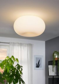 Optica Ø37 Blanc plafonnier De Eglo - Ajoutez une touche de style et de simplicité à votre maison avec notre élégant plafonnier.
