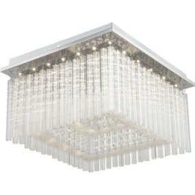 Vince 36cm Chrome cristal De Globo Lighting - Ce luminaire est &eacute;quip&eacute; d&#39;une puissante LED int&eacute;gr&eacute;e de 1860 lumens et diffuse une agr&eacute;able temp&eacute;rature de couleur de 4000 Kelvin &ndash; une nuance parfaite entre blanc chaud et blanc neutre, offrant une lumi&egrave;re &agrave; la fois chaleureuse et fonctionnelle.