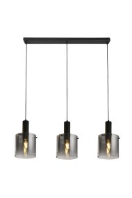 Sweden 100cm Noir De Searchlight - Sa forme allongée le rend idéal au-dessus d'une table de cuisine ou de salle à manger, et sa hauteur réglable lui permet de s'adapter à différentes hauteurs de plafond.