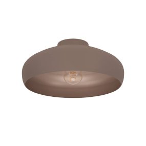 Mogano Ø40 Brun plafonnier De Eglo - Avec sa forme doucement arrondie et sa finition marron mat, il crée une atmosphère chaleureuse et cosy, parfaite pour le salon, la chambre ou le couloir.