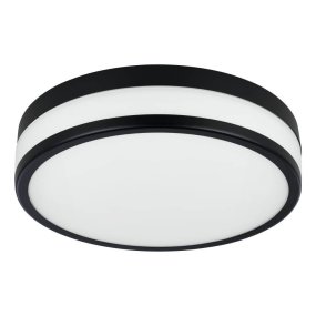 Led Palermo Ø30 Noir lampe de salle de bain De Eglo - La bordure noire confère au plafonnier un aspect élégant et discret tout en contribuant à diffuser une lumière uniforme et agréable dans toute la pièce.