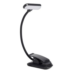 Yamenzi Noir portable De Eglo - Yamenzi est une lampe LED pratique et flexible dotée d'une pince permettant de la fixer à un bureau, une tête de lit ou une étagère, par exemple.