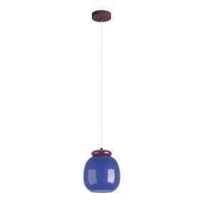 Berardelli Ø23 Bleu De Eglo - L'abat-jour violet et les ornements qui le surplombent apportent une touche ludique et une belle note de couleur &agrave; la pi&egrave;ce.