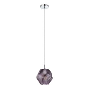 Vicenne Ø22 Violet De Eglo - La suspension décorative Vicenne est en verre violet avec des détails chromés.