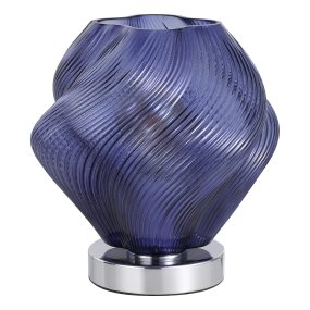 Vicenne 23cm Bleu De Eglo - La suspension décorative Vicenne est en verre bleu avec des détails chromés.