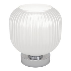 Dasmina 22cm Blanc/chrome lampe de table De Eglo - Grâce à sa palette de couleurs neutres, Dasmina s'intègre harmonieusement dans différents environnements : sur une table d'appoint, une table de chevet, un bureau ou près d'une fenêtre.