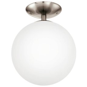 Rondo Ø25 Nickel mat plafonnier De Eglo - Ce plafonnier classique avec un élégant globe en verre opale et une base en métal brossé donne à votre maison une touche intemporelle et élégante.