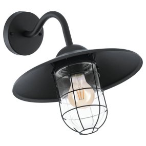 Melgoa Noir lampe d’extérieur De Eglo - Le design d'inspiration rétro de la lampe en fait un ajout élégant à la maison ou au jardin, où elle crée une atmosphère rustique et charmante.