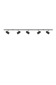 Swan 5 Noir spot De Globen Lighting - Ses cinq abat-jour en maille sont r&eacute;glables verticalement et lat&eacute;ralement, ce qui en fait un luminaire id&eacute;al pour un &eacute;clairage directionnel, par exemple dans un couloir ou sur un mur de galerie.