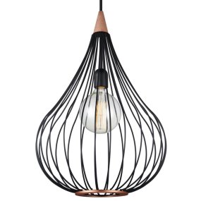 Drops Ø38 Noir De Halo Design - Le métal laqué noir associé au cuivre brossé confère à la pièce de l'élégance.