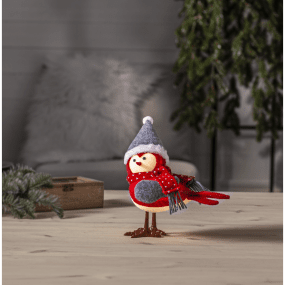 Joylight Oiseau ROUGE De Star Trading - Facile &agrave; placer partout o&ugrave; un peu de joie de No&euml;l suppl&eacute;mentaire est n&eacute;cessaire.