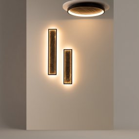 Orign 60cm Noir applique murale De Maytoni - Orign est une applique murale en métal avec une élégante imitation de pierre au centre, créant une impression naturelle et exclusive.