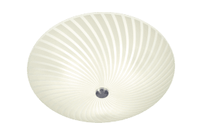 Cyklon Ø42 Blanc plafonnier De Aneta Lighting - L'abat-jour est légèrement en forme de coquillage et, avec son beau motif et ses détails métalliques, s'intègre dans n'importe quel intérieur.