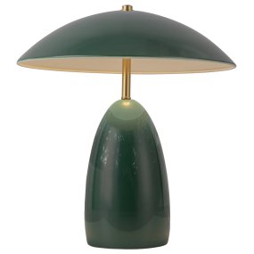 Poppy 35cm Vert De Elstead Lighting - La lampe est &eacute;quip&eacute;e d'une LED int&eacute;gr&eacute;e de 11,5 W, d&eacute;livrant un flux lumineux de 761 lumens et une lumi&egrave;re blanc chaud (3000 K).