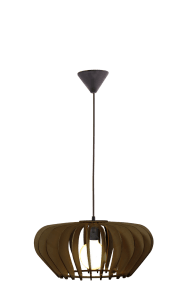 Calyps Ø44 Brun suspension De Aneta Lighting - L'élégant plafonnier Calyps est composé de lattes de contreplaqué aux formes arrondies qui créent un magnifique jeu d'ombres et de lumières.