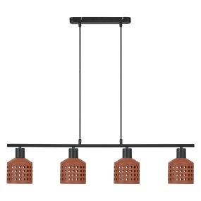Clay Windows 90cm Brun suspension De Ledvance - Clay Windows har en rustik design med sina sk&auml;rmar gjord av lera i en r&ouml;dbrun f&auml;rg.