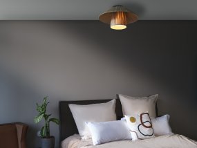 Bamboo Paper Hut Ø40 Nature plafonnier De Ledvance - Den naturliga formgivningen och det naturliga materialet g&ouml;r att den passar in i n&auml;stan alla hem och stilar.