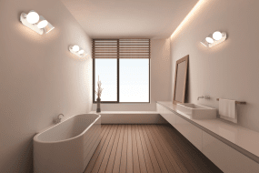 LED spot 35cm Blanc lampe de salle de bain De Ledvance - De tre vinkelbara sk&auml;rmarna med diffusor ger ett starkt men bl&auml;ndfritt ljus som du kan rikta efter &ouml;nskem&aring;l.