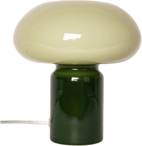 Glas 23cm Vert lampe de table De Eja - Sa lumière douce crée une ambiance agréable et en fait un objet décoratif idéal sur une table d'appoint, un rebord de fenêtre ou une table de chevet.