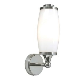 Eliot 28cm Chrome poli De Elstead Lighting - Cette applique murale de salle de bain au design classique est fabriqu&eacute;e selon les normes les plus exigeantes et se distingue par sa robustesse gr&acirc;ce &agrave; sa structure en laiton.