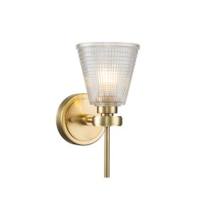 Gunnislake 13cm Laiton brossé lampe de salle de bain De Elstead Lighting - Deux bases diff&eacute;rentes sont fournies&nbsp;: une version compacte et une version avec une base plus large pour un style plus classique et d&eacute;coratif.