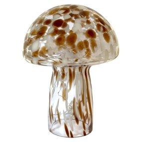 Mushroom 23cm Brun lampe de table De Pixie Design - La lampe champignon de Pixie Design a un beau design avec une surface marbr&eacute;e en marron et blanc.
