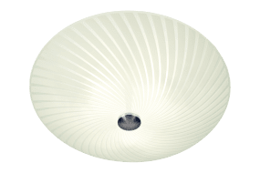 Cyklon Ø50 Blanc plafonnier De Aneta Lighting - L&#39;abat-jour est l&eacute;g&egrave;rement en forme de coquillage et, avec son beau motif et ses d&eacute;tails m&eacute;talliques, s&#39;int&egrave;gre dans n&#39;importe quel int&eacute;rieur.