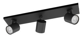 Runner 3 Noir De Philips - Le bo&icirc;tier en aluminium noir compl&egrave;te parfaitement la source lumineuse.