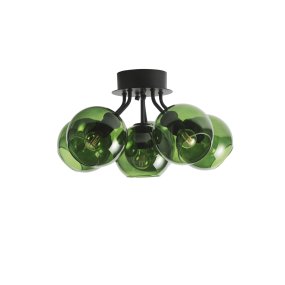 Tage Ø50 Vert plafonnier De CO Bankeryd - Orient&eacute;s dans diff&eacute;rentes directions, les abat-jour ronds cr&eacute;ent une ambiance dynamique tout en diffusant une lumi&egrave;re homog&egrave;ne dans la pi&egrave;ce.