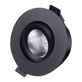 D-007 Downlight 2700K Noir De Designlight - Le driver et la bo&icirc;te de jonction (inclus) sont con&ccedil;us pour une utilisation avec des &eacute;crans plats de 28 mm et des dalles de plafond de 12 &agrave; 13 mm d'&eacute;paisseur.
