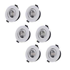 D-007 Downlight 2700K Pack De 6 Blanc De Designlight - Le driver et la bo&icirc;te de jonction (inclus) sont compatibles avec des profil&eacute;s de 28 mm et des dalles de plafond de 12 &agrave; 13 mm d'&eacute;paisseur.