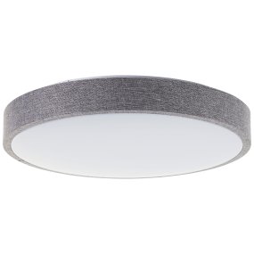 Filiz Ø38 Gris De Brilliant - Sa structure grise recouverte de tissu lui conf&egrave;re une allure douce et accueillante, tandis que son abat-jour en plastique blanc diffuse une lumi&egrave;re uniforme et non &eacute;blouissante dans toute la pi&egrave;ce.