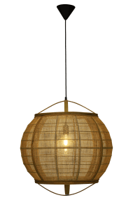 Borneo Ø58 Nature suspension De Aneta Lighting - L'abat-jour fabriqué à la main filtre la lumière de la source lumineuse et diffuse une lumière douce et agréable dans toute la pièce.