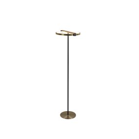 Aerial Laiton/noir De Searchlight - Aerial est un lampadaire &eacute;l&eacute;gant et moderne aux contrastes raffin&eacute;s de laiton satin&eacute; et de m&eacute;tal noir.