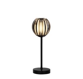 Blossom 32cm Noir lampe de table De Searchlight - La lampe de table Blossom est un luminaire &eacute;l&eacute;gant et moderne qui allie m&eacute;tal noir et abat-jour &eacute;l&eacute;gant en acrylique fum&eacute;.