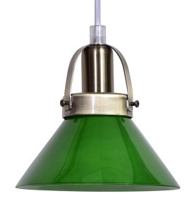Mäster Ø15 Laiton antique/vert lampe de fenêtre De Lampan - La lampe est fournie avec un c&acirc;ble d'alimentation blanc de 3,5 m et une prise.