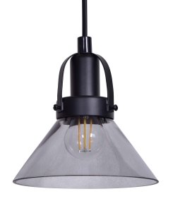 Mäster Ø15 Noir/Fumé lampe de fenêtre De Lampan - La lampe est fournie avec un c&acirc;ble en plastique noir de 3,5 m et une prise.