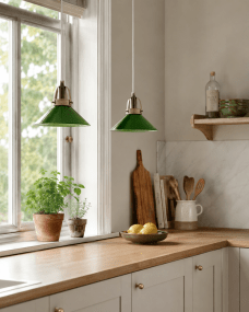 Mäster Ø20 Laiton antique/vert lampe de fenêtre De Lampan - La lampe est fournie avec un c&acirc;ble d'alimentation blanc de 3,5 m et une prise.