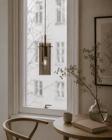 Cilinda Ø7 Cuivre/fumé lampe de fenêtre De Nordic Lighting - Cilinda est une lampe de fen&ecirc;tre intemporelle au design &eacute;l&eacute;gant.