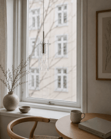 Cilinda Ø7 Chrome/transparent lampe de fenêtre De Nordic Lighting - Cilinda est une lampe de fen&ecirc;tre intemporelle au design &eacute;l&eacute;gant.
