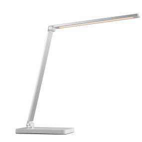 Lomina 38cm Blanc lampe de bureau De Brilliant - Lomina est une lampe de bureau élégante et pratique, fabriquée en métal blanc et en plastique.