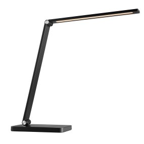 Lomina 38cm Noir lampe de bureau De Brilliant - Lomina est une lampe de bureau élégante et pratique, fabriquée en métal noir et en plastique.